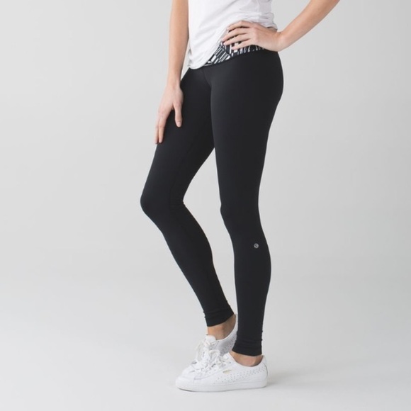 Lululemon Wunder Under Pant Leggings 
Black Ying Yang Stripe White Full length - Picture 1 of 13